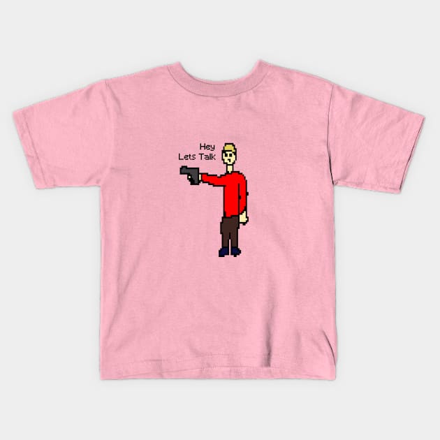 hey, Let's talk pixel art gunman Kids T-Shirt by TrendsCollection
